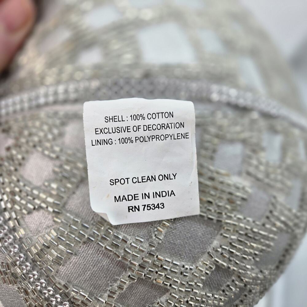 Disco Ball Embellished Beaded 9" Round Pillow Glam Contemporary Bella Lux TJ MAX - Picture 6 of 8